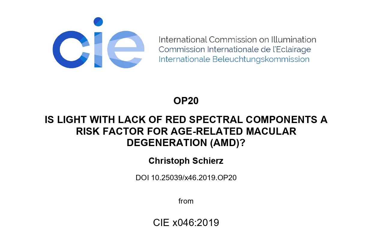 OP20 IS LIGHT WITH LACK OF RED SPECTRAL COMPONENTS A RISK FACTOR FOR AGE-RELATED MACULAR DEGENERATION (AMD)