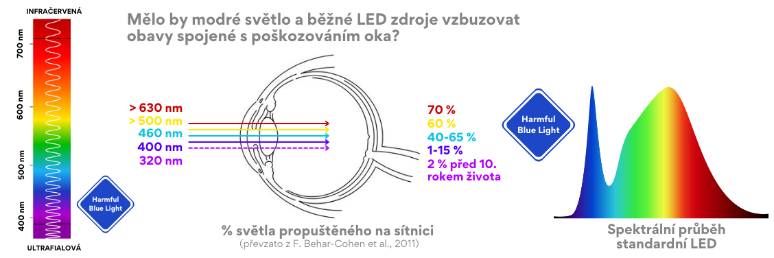 Mělo by modré světlo a běžné LED zdroje vzbuzovat obavy spojené s poškozením sítnice oka? Nové studie ukazují, že ano